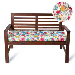 Water Resistant Garden Outdoor Bench Seat Pad - Midsummer Morning Floral (Available in 2-Seater or 3-Seater Size)
