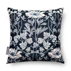 Water Resistant Garden Outdoor Cushion - Summer Navy Blue Floral Design