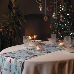 Luxury Christmas Linen-Like Table Runner - Snowy Day - Available in 3 Lengths