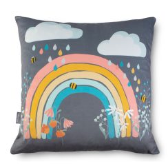 Children's Cushion - Bee a Rainbow Grey