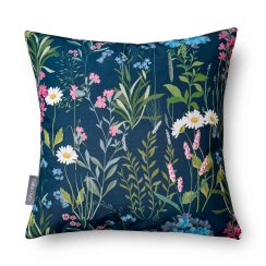 Water Resistant Garden Outdoor Cushion - Forget me Not, Navy Blue Floral Design