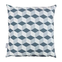 Geometric Design Velvet Cushion - Cube Grey - Available  in 2 Sizes
