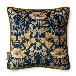Luxury Super Soft Heavyweight Velvet Cushion - Four Seasons Summer Navy Blue & Gold