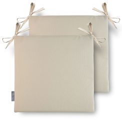 Set of 2 Water Resistant Garden Seat Pads - Beige (Available in 3 Sizes)
