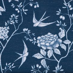 Luxury Linen Feel Fabric by the Metre - Cecylia Navy Blue