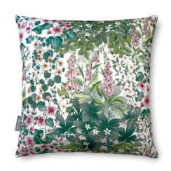 Luxury Super Soft Velvet Cushion - Cottage Garden White Floral - Available in 3 Sizes, Square and Rectangular