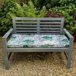Water Resistant Garden Outdoor Bench Seat Pad - Cottage Garden White Floral (Available in 2-Seater or 3-Seater Size)