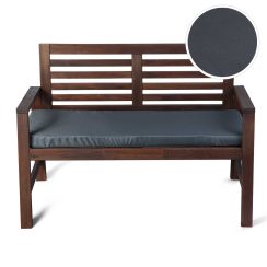 Water Resistant Seat Pad for Garden Outdoor Bench - Double-Sided Plain Dark Grey (Available in 2-Seater or 3-Seater Size) BENCH NOT INCLUDED