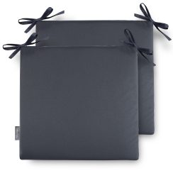 Set of 2 Water Resistant Garden Seat Pads - Dark Grey  (Available in 3 Sizes)