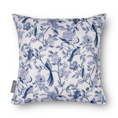 Water Resistant Garden Cushion - Exotic Birds Blue