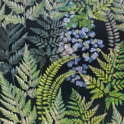Super Soft-Touch & Luxury Heavyweight Upholstery Velvet Fabric by the Metre - Ferns Floral Design