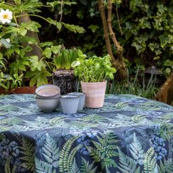 Outdoor Garden Water Resistant Tablecloth AVAILABLE IN 7 SIZES - Optional Centre Hole for Parasol - Ferns Floral
