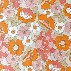 Super Soft-Touch & Luxury Heavyweight Velvet Fabric by the Metre  - Flower Power 1960s Retro Floral Design