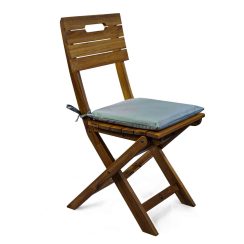 Set of 2 Water Resistant Garden Seat Pads - Plain Grey (Available in 3 Sizes)