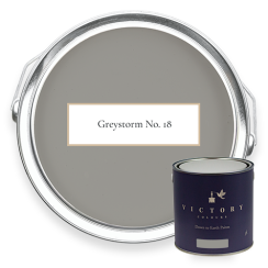 Eco-Friendly Matt Emulsion Paint - Greystorm No.18 - Exclusive Shade to Compliment Peacock Navy Wallpaper