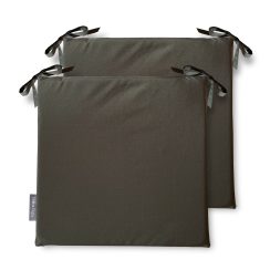 Set of 2 Water Resistant Garden Seat Pads - Khaki Green (Available in 3 Sizes)