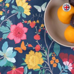Outdoor Garden Water Resistant Tablecloth AVAILABLE IN 7 SIZES - Optional Centre Hole for Parasol - Midsummer Night Floral