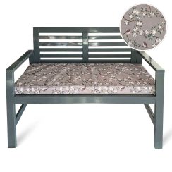 Water Resistant Garden Outdoor Bench Seat Pad - Orchard Blossom Taupe (Available in 2-Seater or 3-Seater Size)