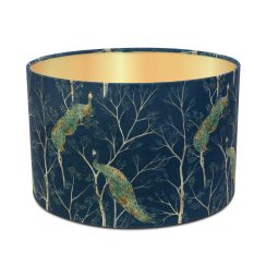Luxury Soft-Touch Velvet Lampshade - Available for Ceiling Light, Standard Lamp or Table Lamp - Peacock Pacific Blue