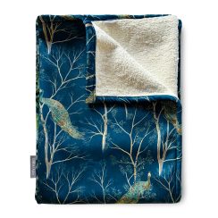 Super Luxury Thick Soft Blanket, Throw, Bedspread, Knee Blanket - Available in 3 Sizes - Peacock Pacific Blue