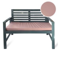 Water Resistant Seat Pad for Garden Outdoor Bench - Double-Sided Dusky Pink (Available in 2-Seater or 3-Seater Size) BENCH NOT INCLUDED
