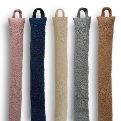Custom Length Window and Door Draught Excluder, Filled with Buckwheat Hulls,  Sherpa Fluffy Fabric - 4 Colours and up to 250cm Length