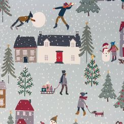 Premium Quality Water and Stain-Resistant Fabric - Snowy Day Christmas Design