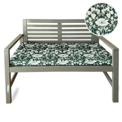 Water Resistant Garden Outdoor Bench Seat Pad - Summer Green Floral (Available in 2-Seater or 3-Seater Size)