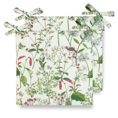 Set of 2 Water Resistant Garden Seat Pads - Welsh Meadow Floral (Available in 3 Sizes)