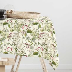 Water / Stain Resistant Indoor Tablecloth - Welsh Meadow Cream Floral - Available in 7 Lengths