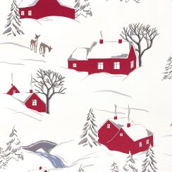 Premium Quality Water and Stain-Resistant Fabric - Winter Village Christmas Design