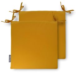 Set of 2 Water Resistant Garden Seat Pads - Mustard Yellow (Available in 3 Sizes)
