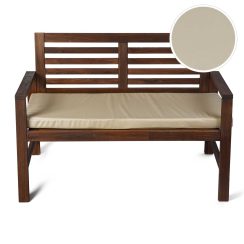 Water Resistant Seat Pad for Garden Outdoor Bench - Double-Sided Plain Beige (Available in 2-Seater or 3-Seater Size) BENCH NOT INCLUDED