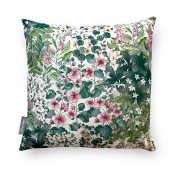Water Resistant Garden Outdoor Cushion - Cottage Garden White Traditional Floral Design